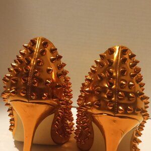 Lilana Shayla Mermaid Orange Spiky Stud Stilettos